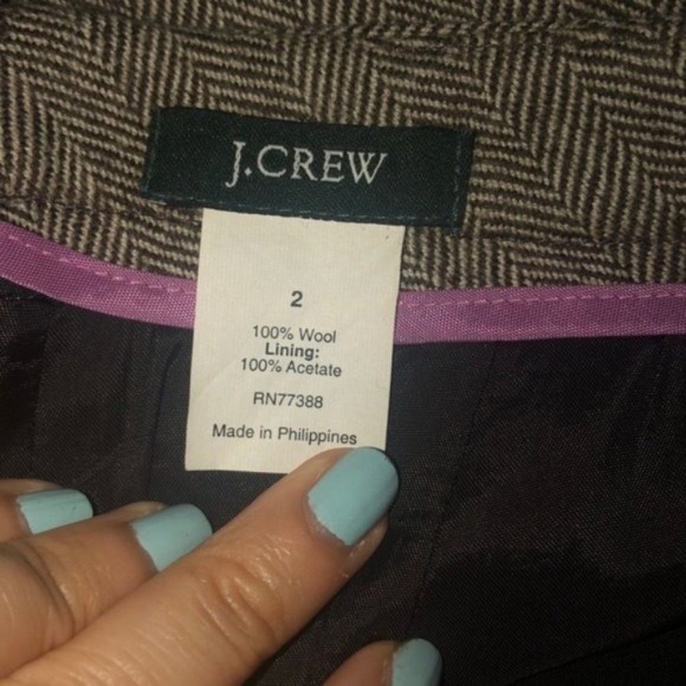 J.Crew Brown Wool Business Midi Skirt Classic Workwear Timeless Style Size 2 - Picture 6 of 6